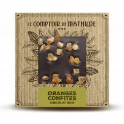 Tablette Oranges Confites - Chocolat Noir