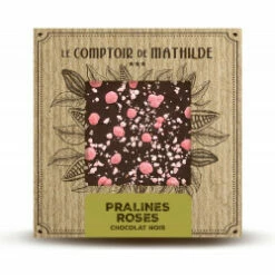 Tablette Pralines Roses De Lyon - Chocolat Noir